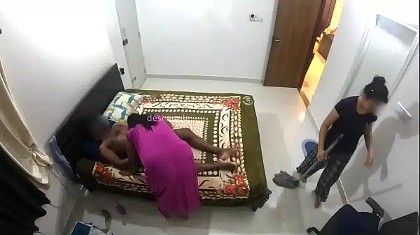 having sex while hotel maid cleaning room